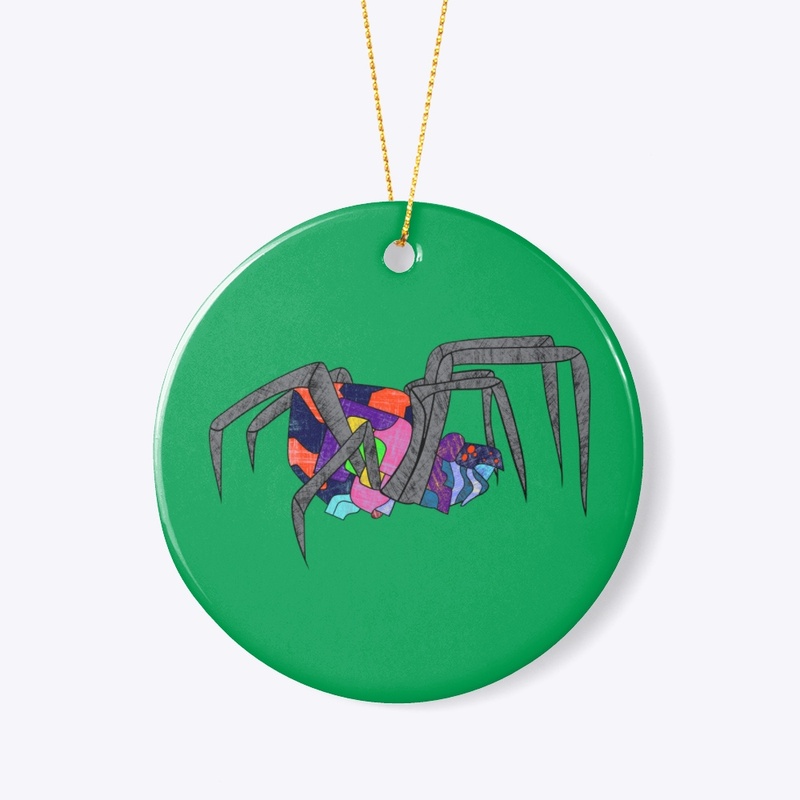 Black Widow Spider in Colorful Patterns 