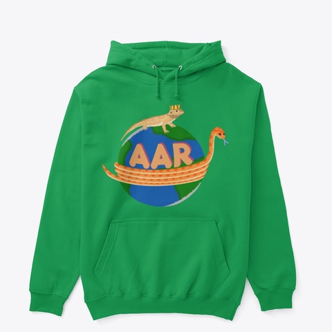 All Around Reptiles Logo   Hoodie  Irish Green T-Shirt Front