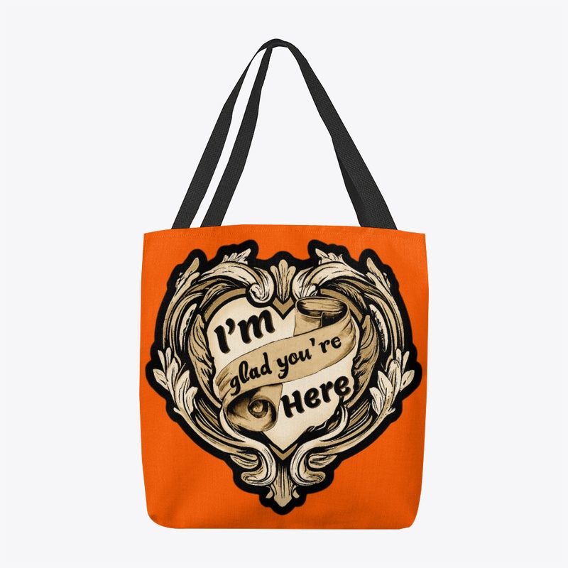 Baroque Heart tote bag in sepia tones