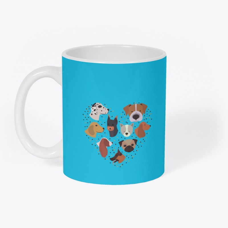 Black and Beige Funny I Love Dogs Mug