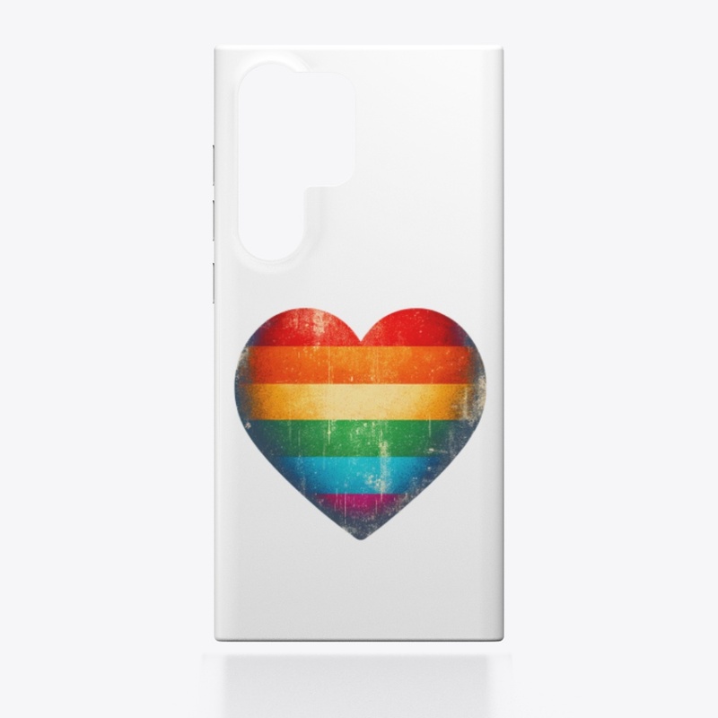 Grunge Pride Flag Heart LGBTQ