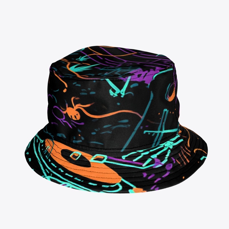 Skeleton DJ Halloween Party Art