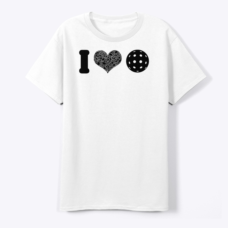 I Heart Pickleball Black w/ Outdoor ball