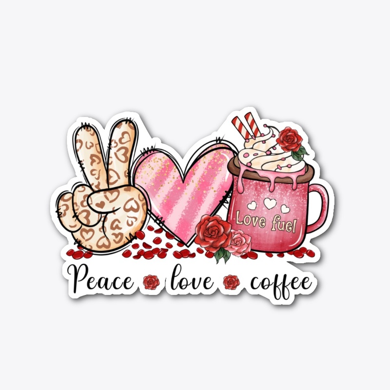 Peace Love Coffee – Retro Valentine Styl
