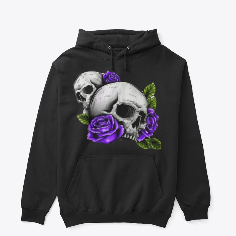 Purple rose & skull 