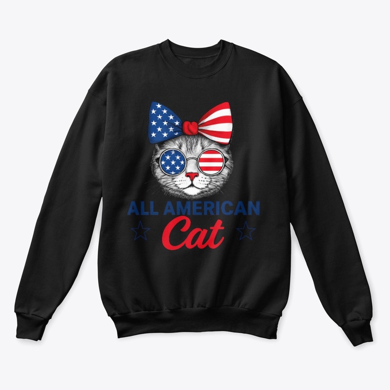 All American Cat T-Shirt Cat Lover Tee 