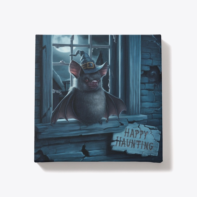 Haunted Bat Canvas – Happy Haunting