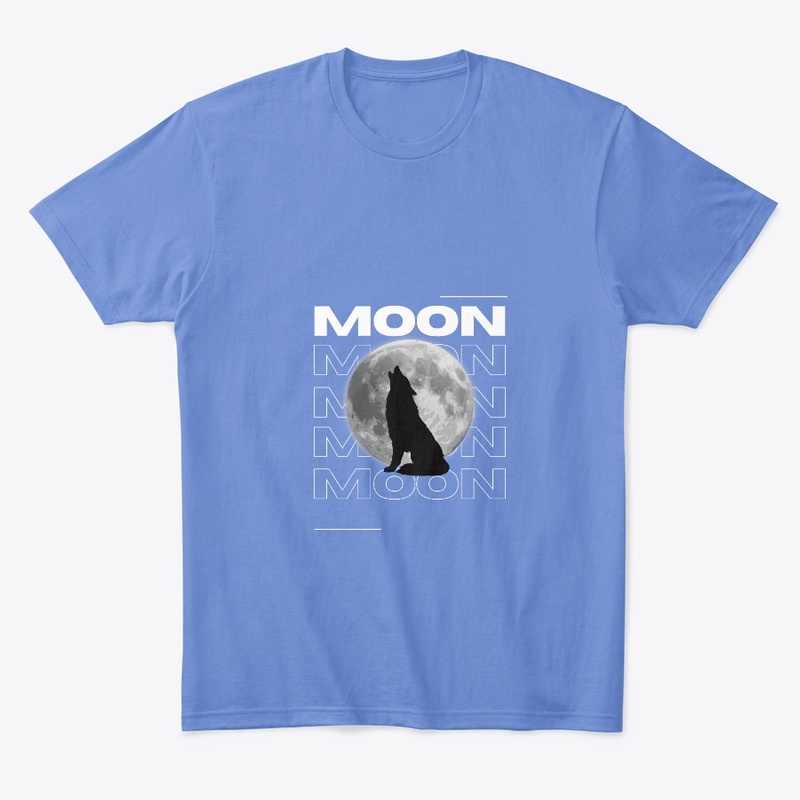 Night wolf design With moon