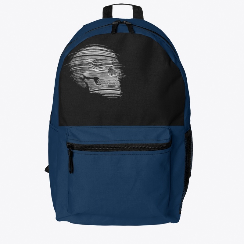 White Glitch Skull Design Bags