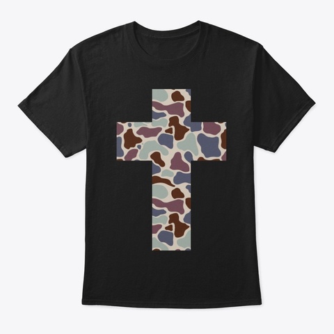 Camo Cross Black T-Shirt Front