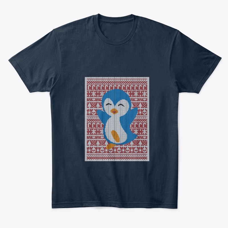 Mens Shirt Cheering Penguin - Ugly Xmas