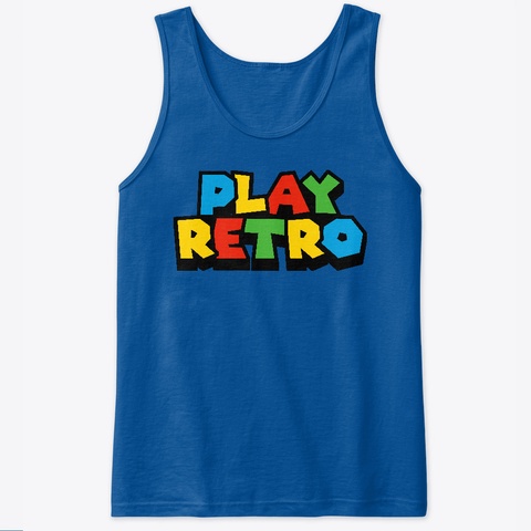 Play Retro Official Tank Top Royal T-Shirt Front