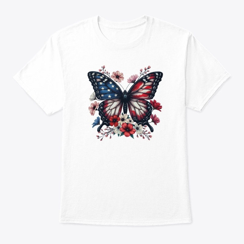 Patriotic Butterfly 4th of July USA Flag