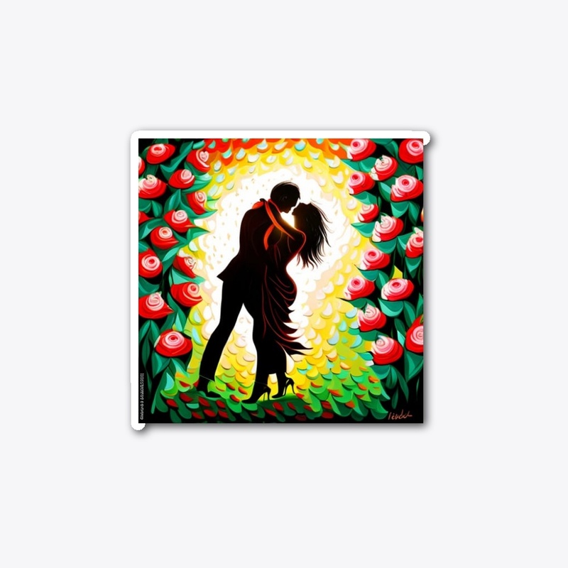 couple in roses