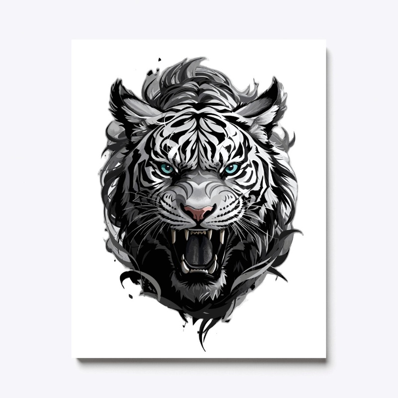 Tiger face roaring Design