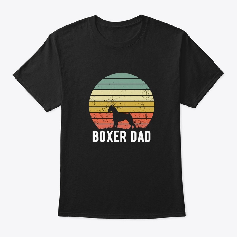Boxer Dad Retro Sunset Dog Lover