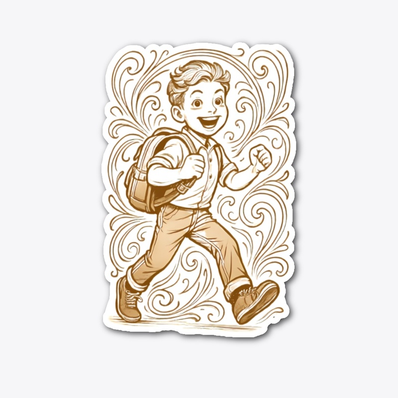Cartoon Backpack Adventure Art