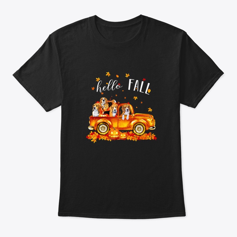 Beagle Hello Fall  Beagle In Car Pumpkin