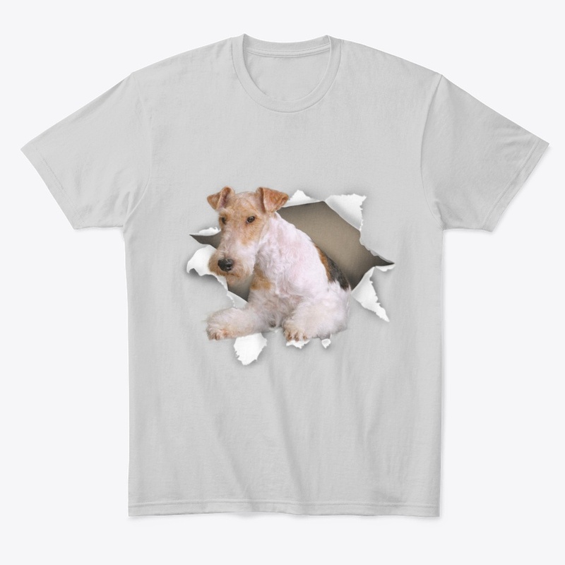 Wire Hair Fox Terrier Torn Paper