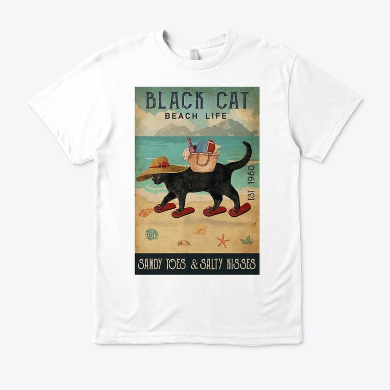 Beach Life Sandy Toes Black Cat 