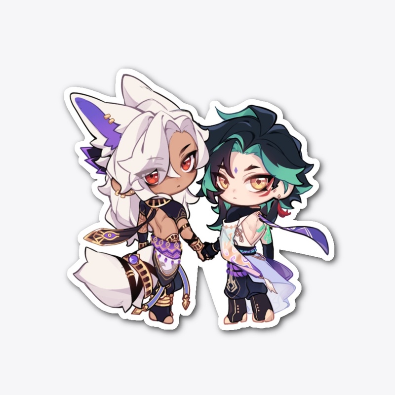 Cyno x Xiao sticker (white)