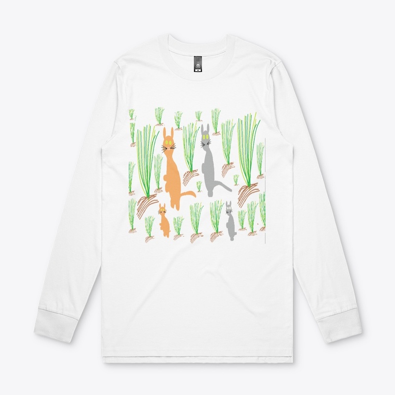 Cute cats playing on the grassland.