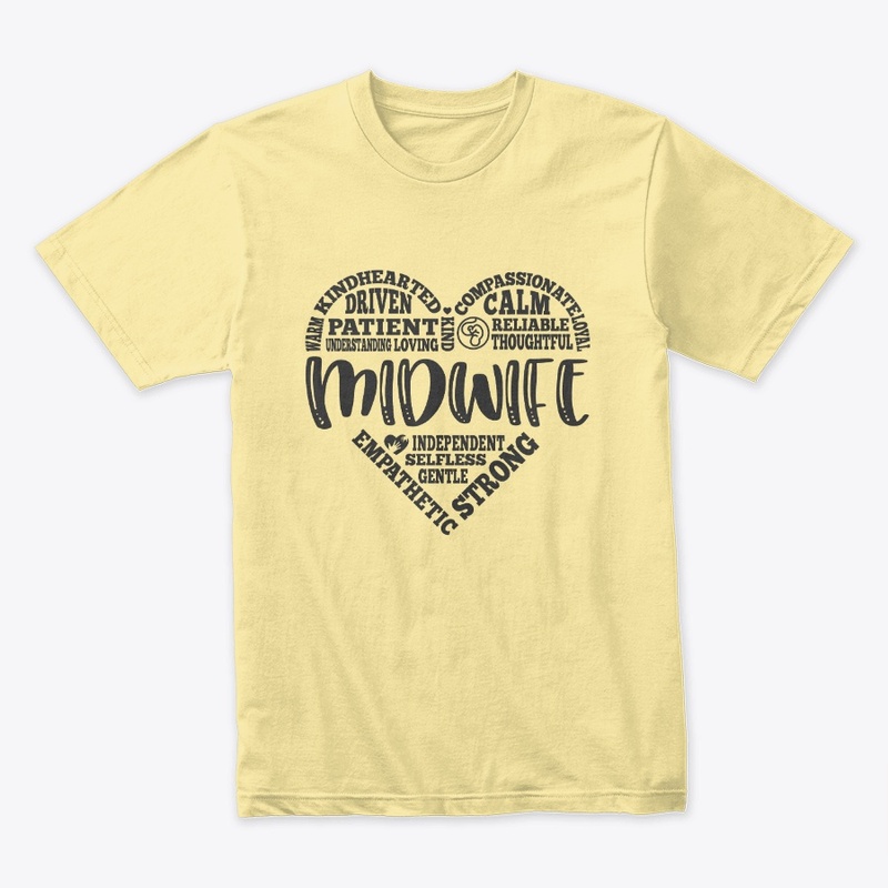 Midwife – Heart Wordcloud Typography