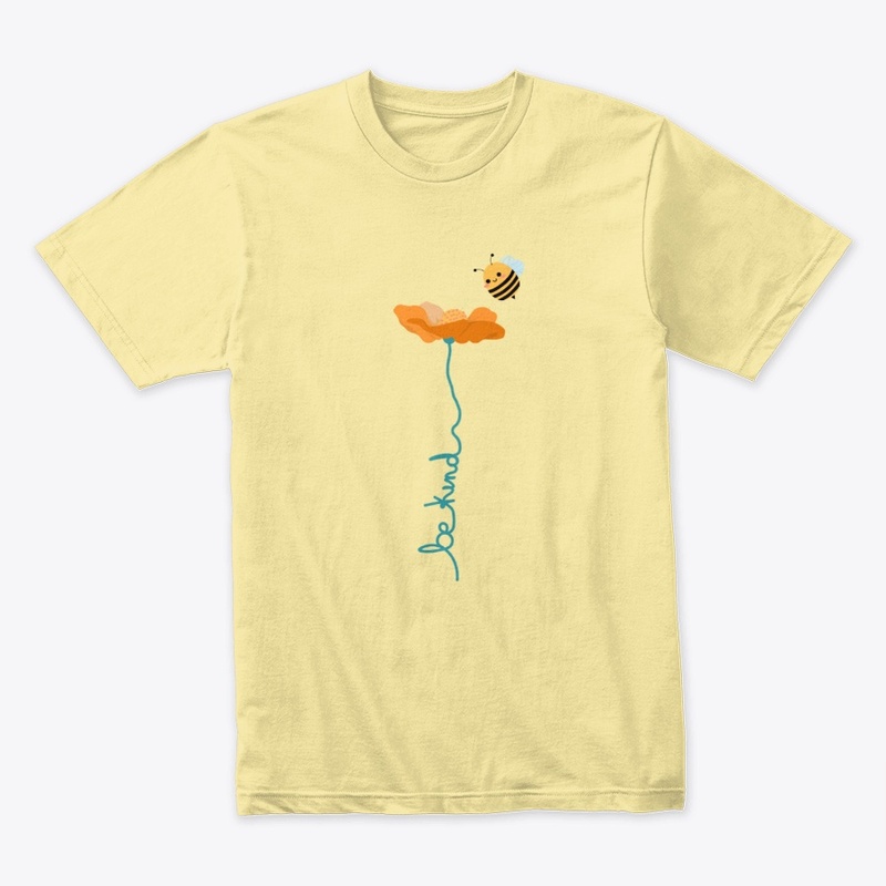 Be kind flower - cute bee flying