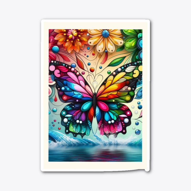 Floral Harmony : Butterfly & Blooms