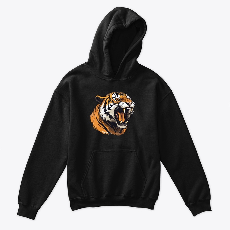Black Tshirt With Tiger Graphic image
