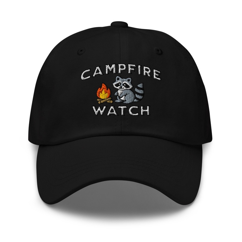 Campfire Watch Racoon Embroidered Hat