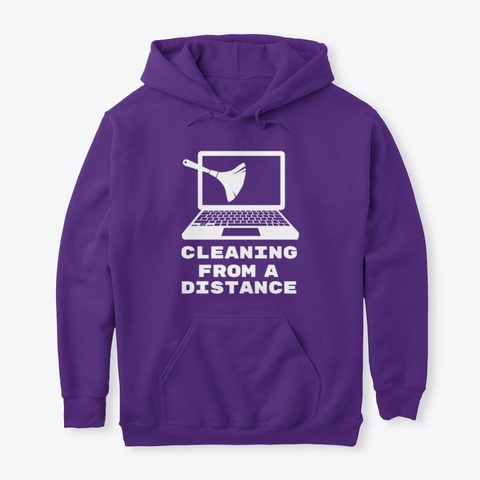 Cleaning From A Distance Housekeeping Purple T-Shirt Front