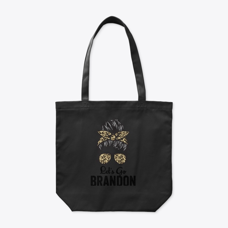 Let's Go Brandon Messy Bun Leopard 