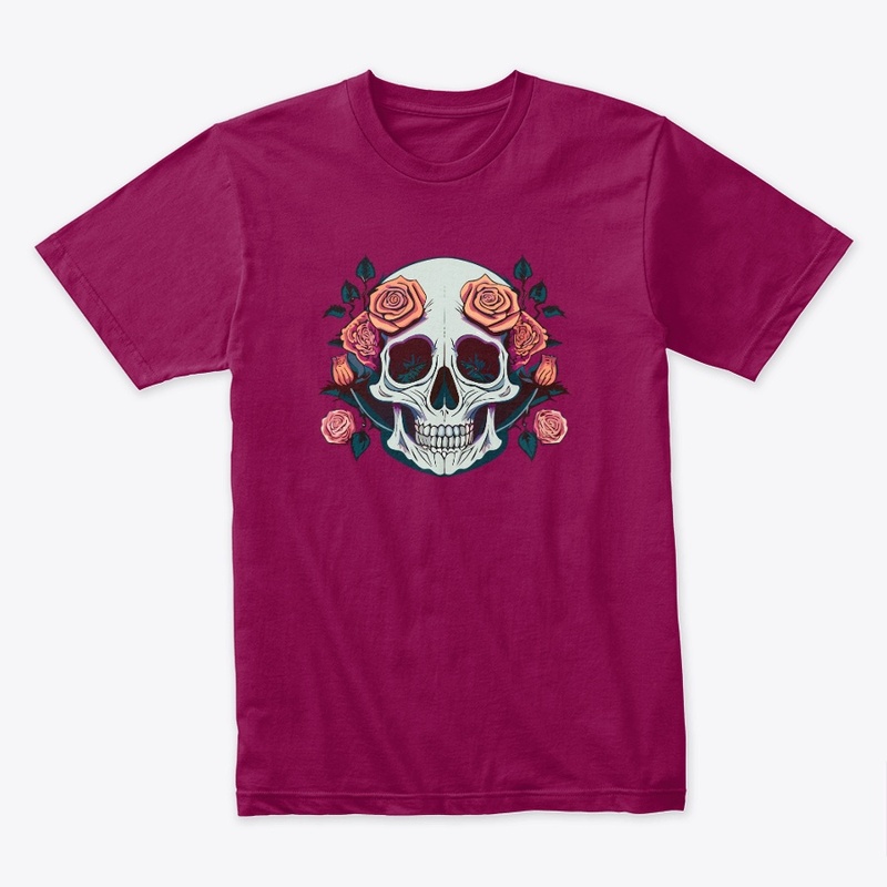 skull with roses