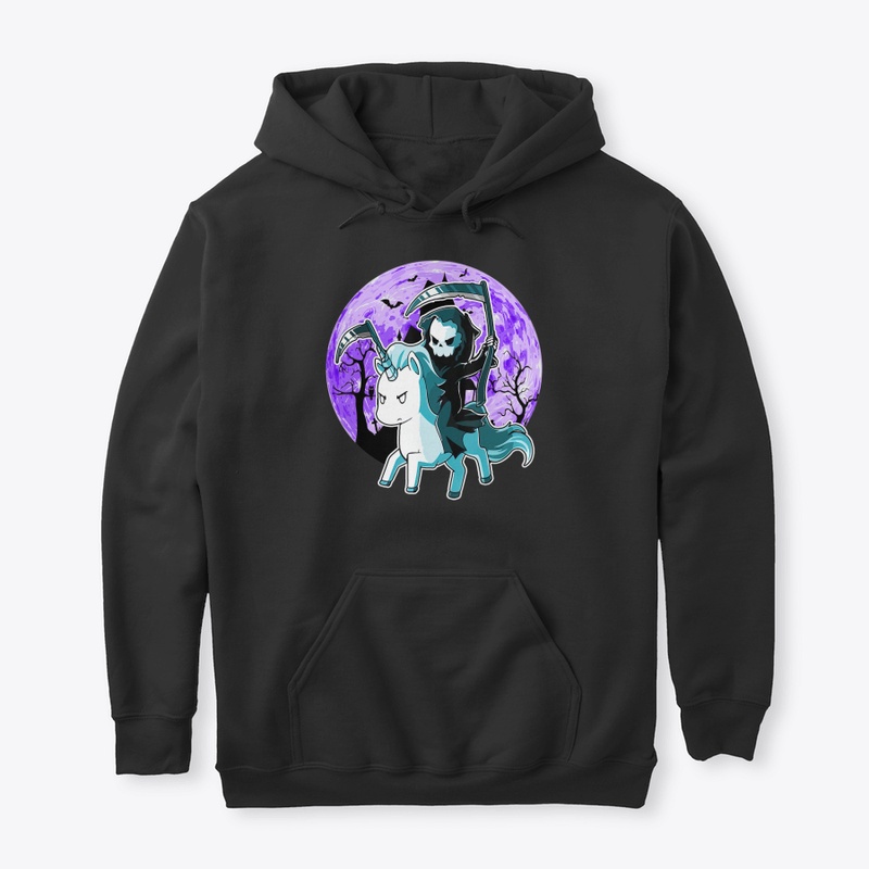 Funny Grim Reaper Riding Unicorn Hallowe
