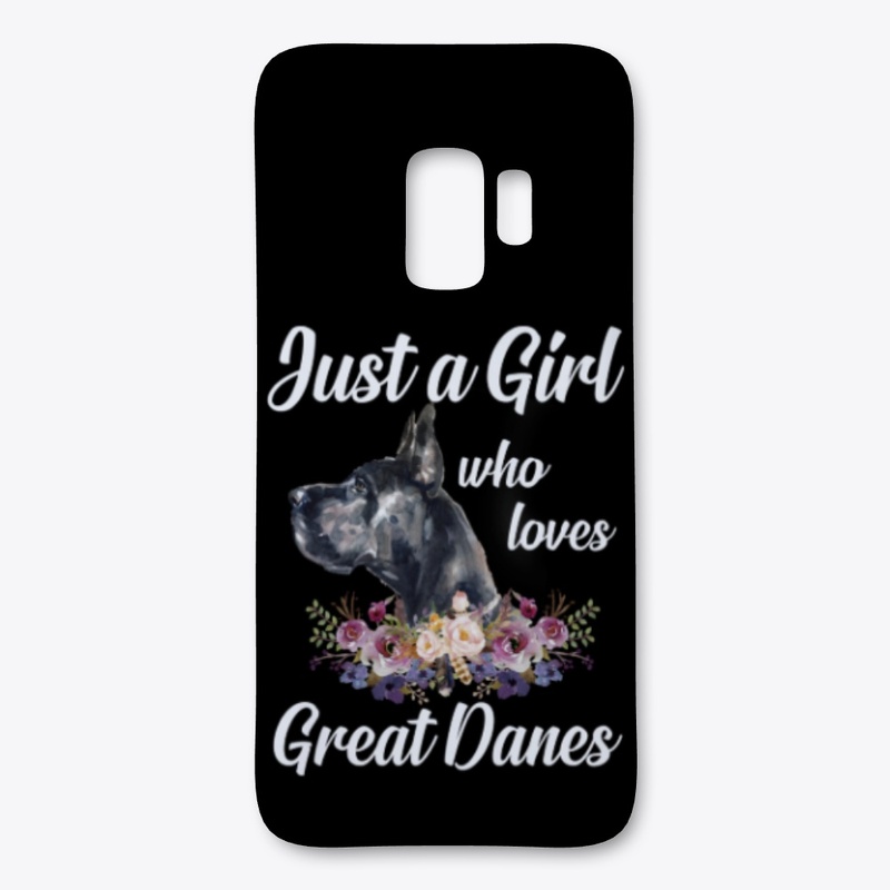 Girl Loves Great Danes Watercolor Style