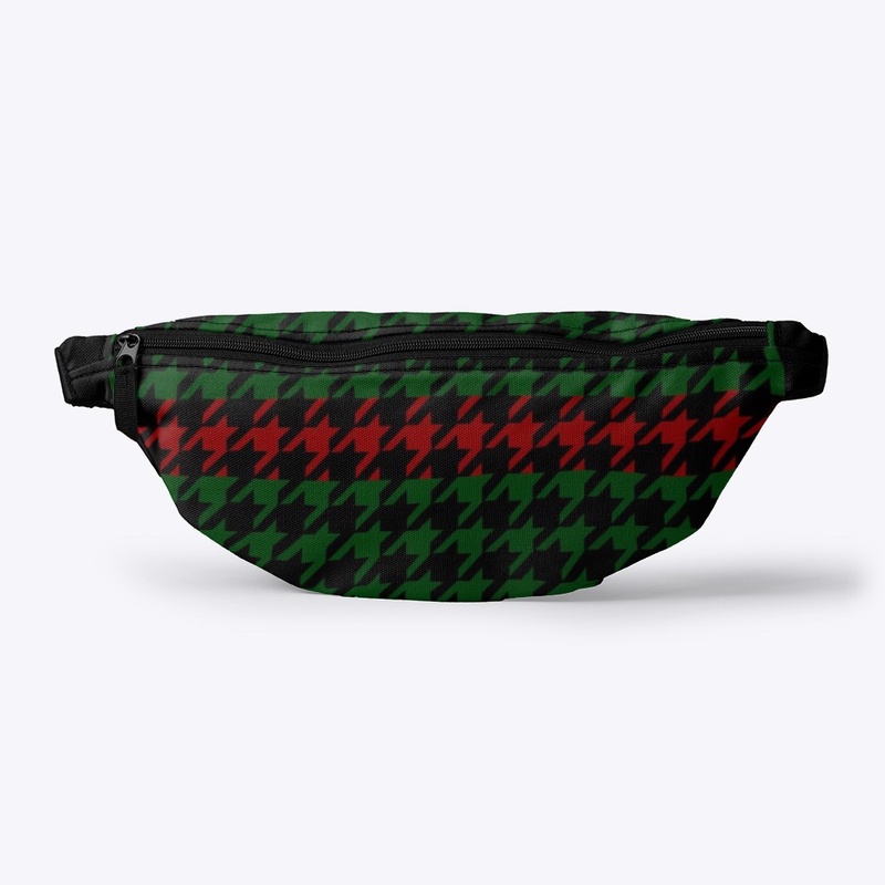 Houndstooth Red and Green Stripe