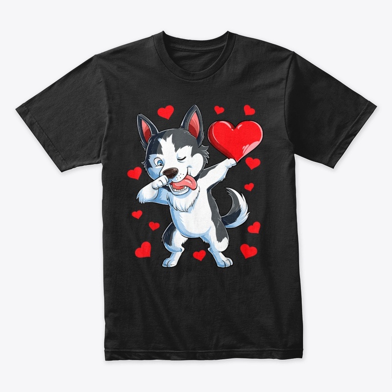 Dabbing Siberian Husky Valentines Day