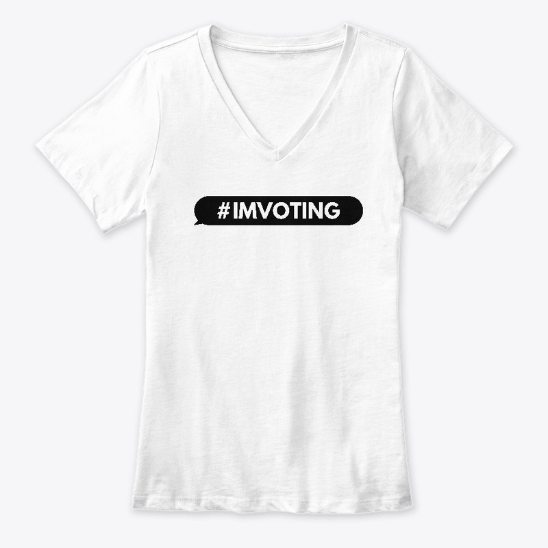 #IMVOTING, black bubble, white text