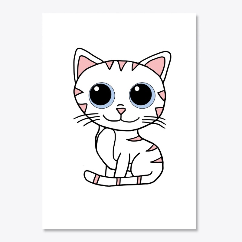 Cat with Pink Stripes