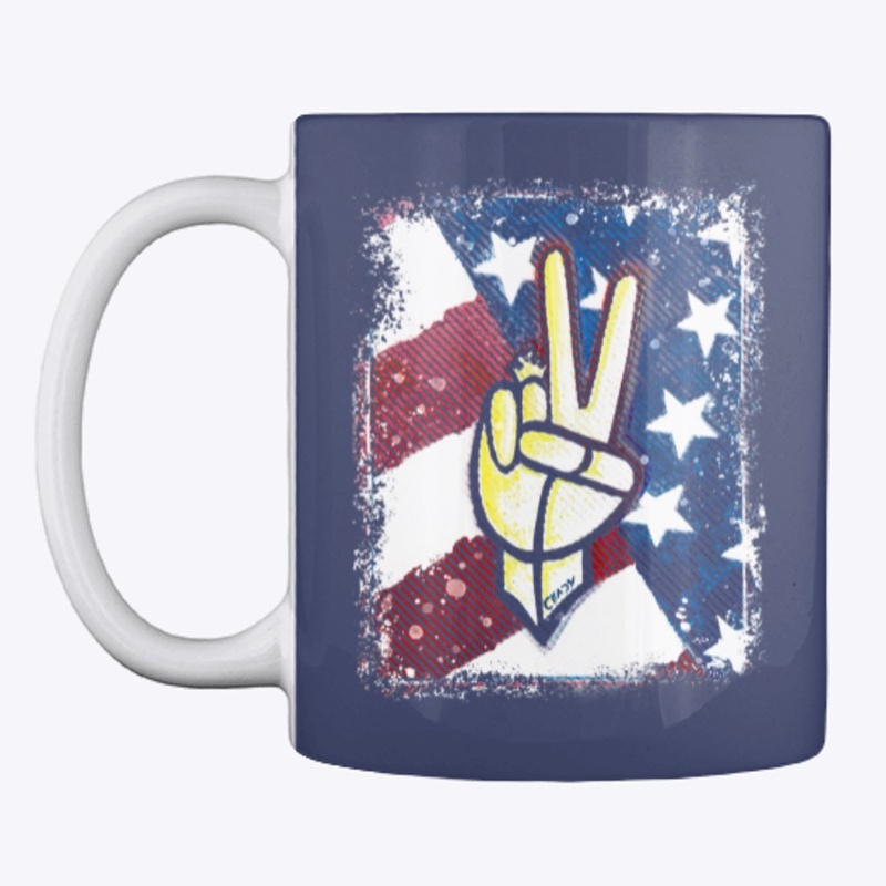 Flag Hand Peace Sign ( dark )