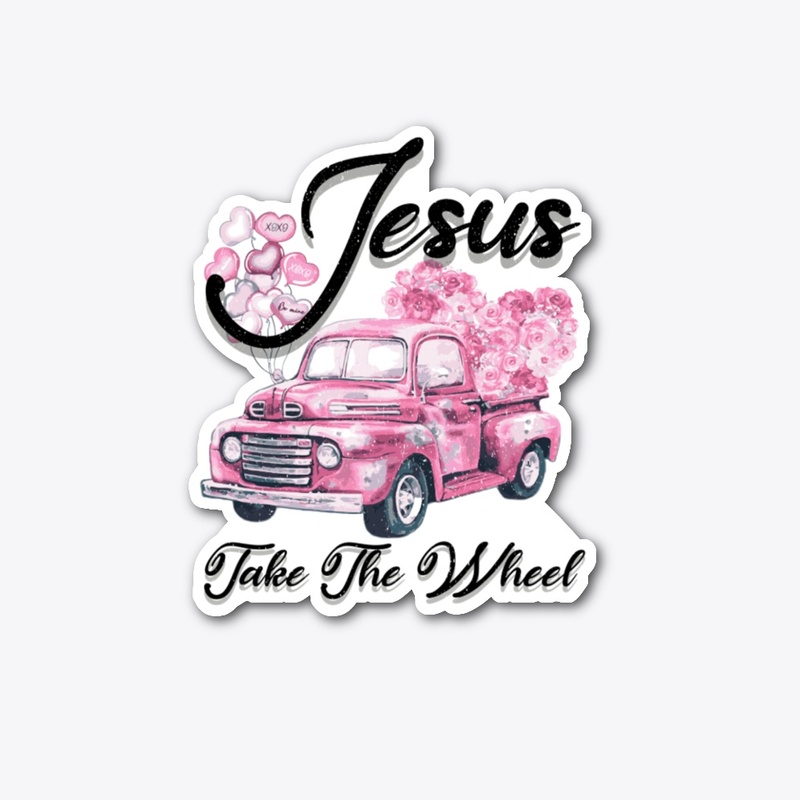 Leopard Floral Pink Car Jesus Take 