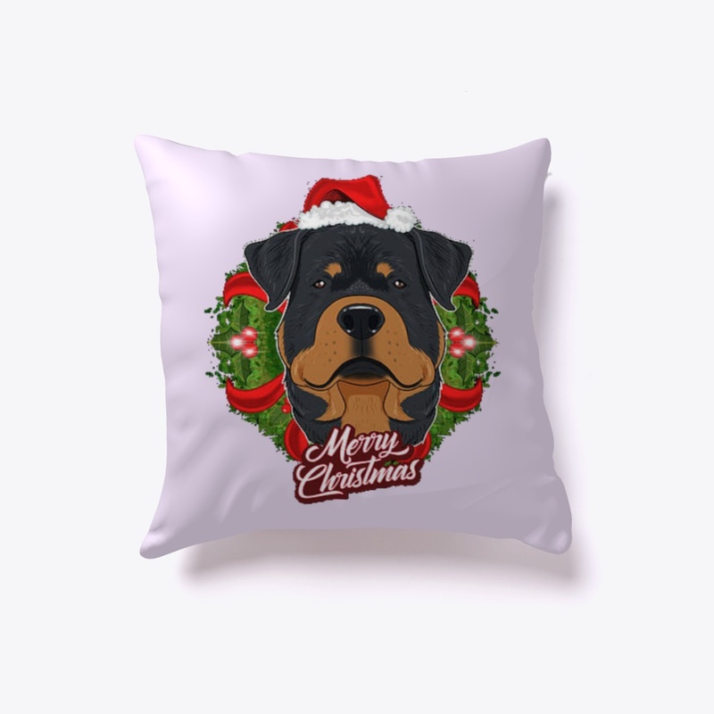 Rottweiler Christmas Pillow