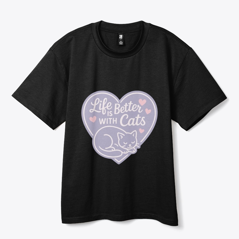 Life Is Better With Cats Purple Heart 