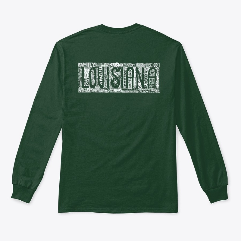 Louisiana Print Tee - white text