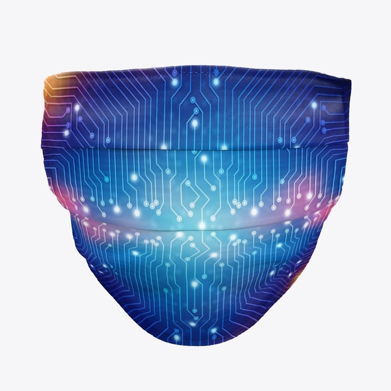 Abstract technology mask for adult