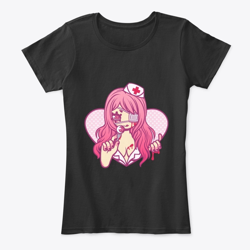Werepop Bloody Nurse Heart Slim Fit tee