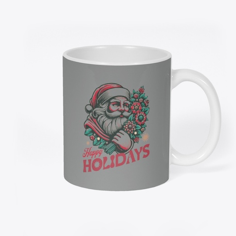 Christmas Mug  Medium Grey T-Shirt Back