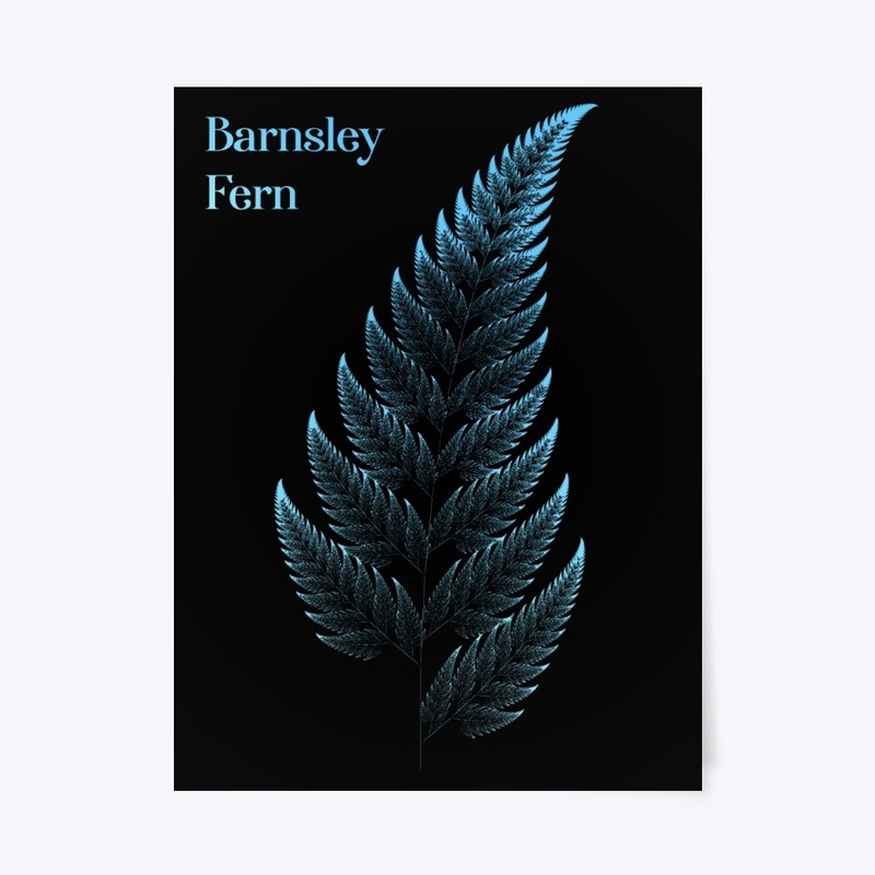 Barnsley Fern Fractal Blue