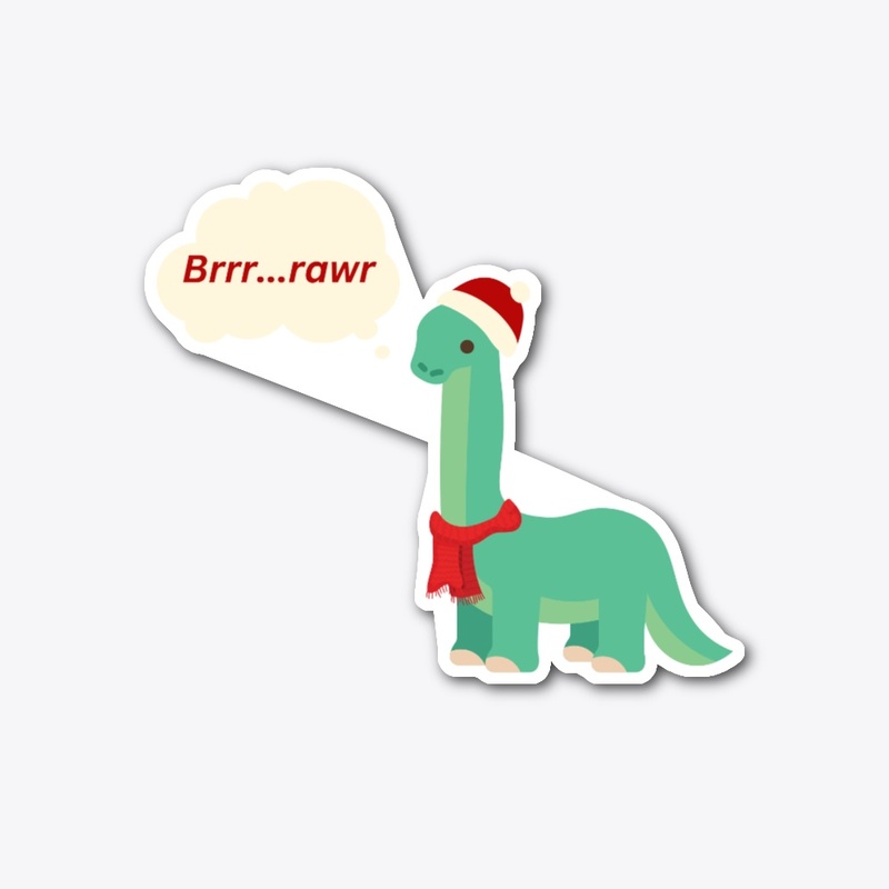 Dinosaur Winter Sticker